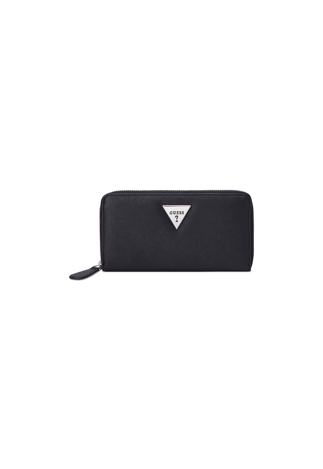 Carteira Lathan Slg Medium Zip Around Guess Preto