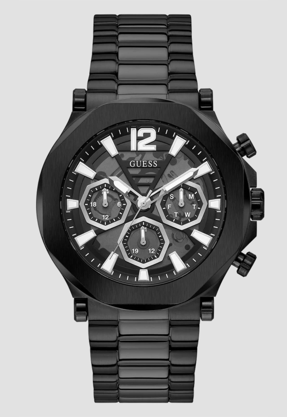 Relógio Multifunções Analógico Aço Preto