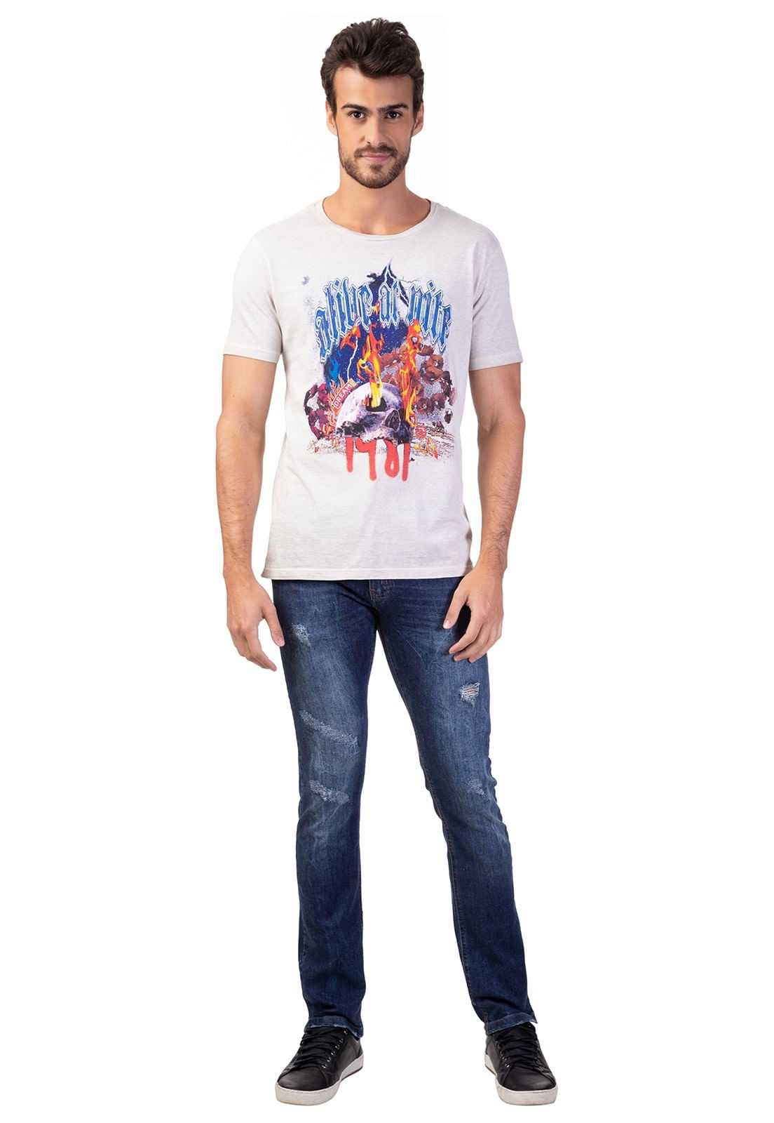 Camiseta Alve At Night Guess Bege - Imagem 10