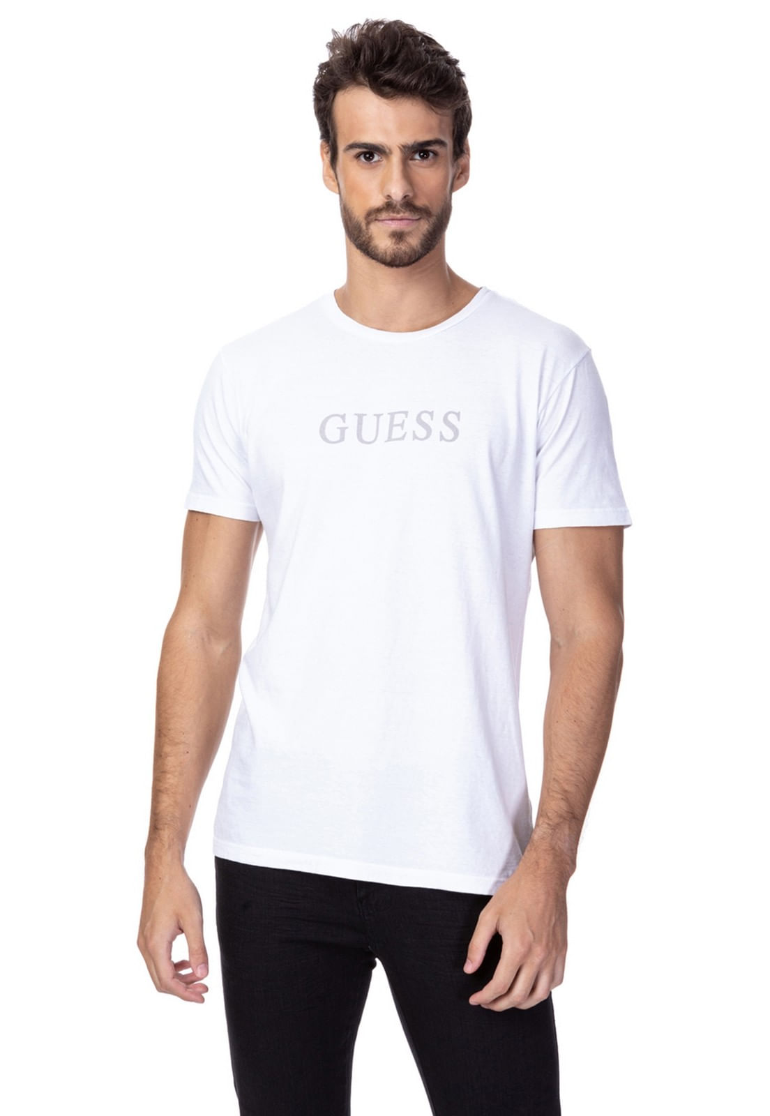 Camiseta Silk Relevo Guess Branco