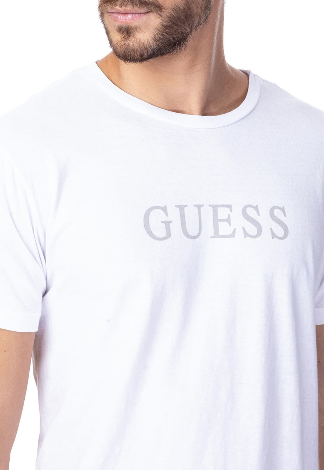 Camiseta Silk Relevo Guess Branco - Imagem 18