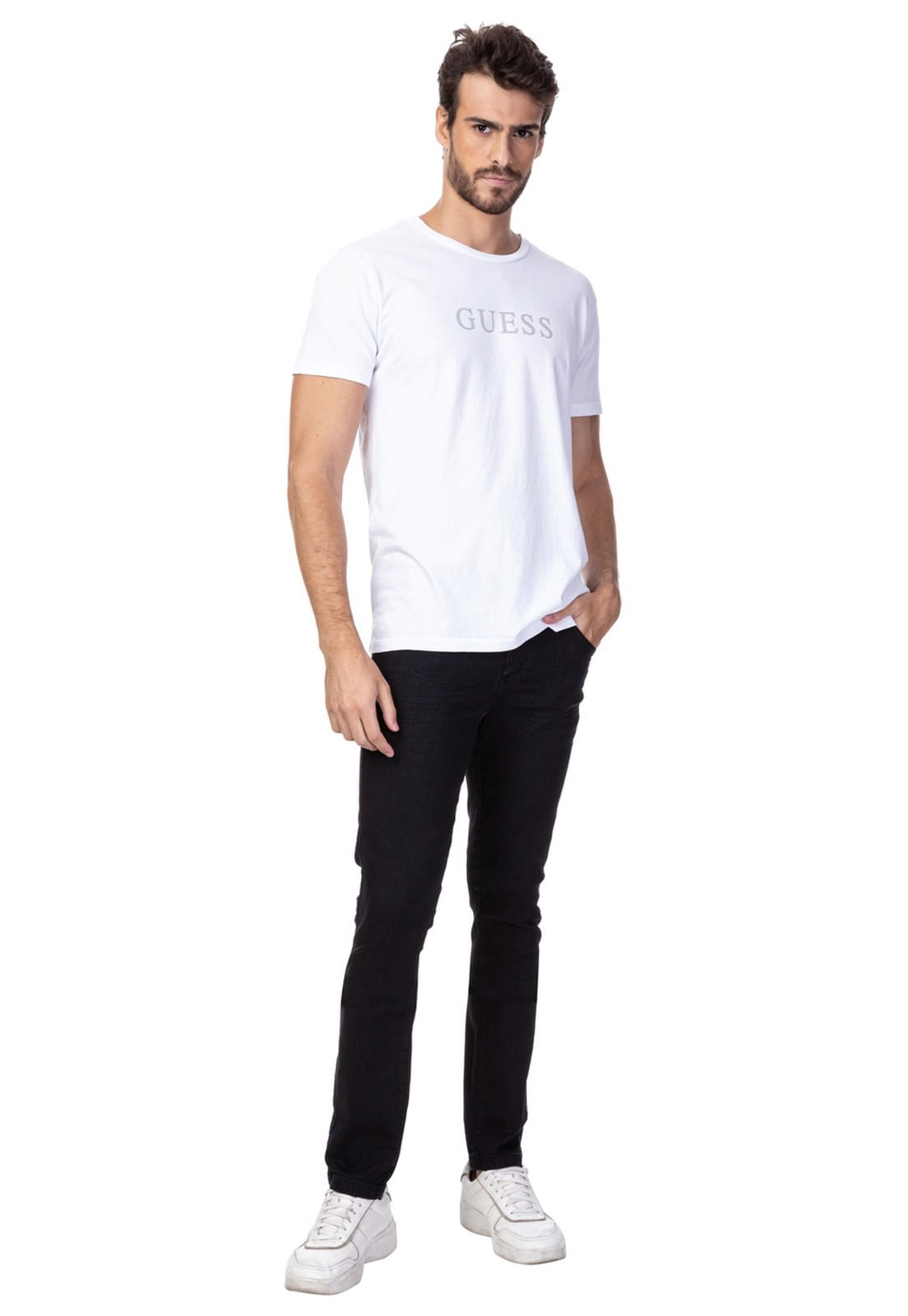 Camiseta Silk Relevo Guess Branco - Imagem 22