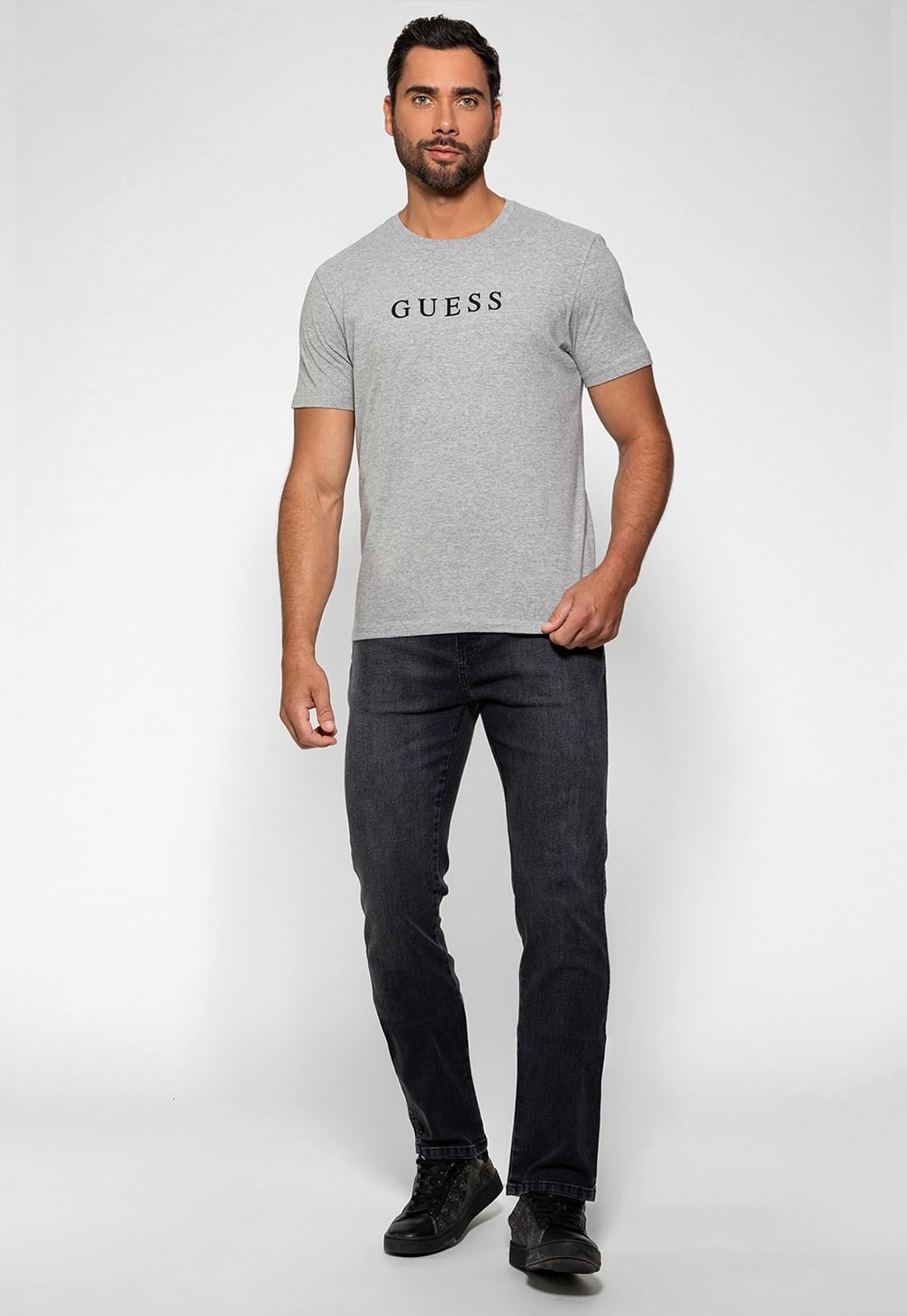 Camiseta Silk Relevo Guess Cinza - Imagem 2