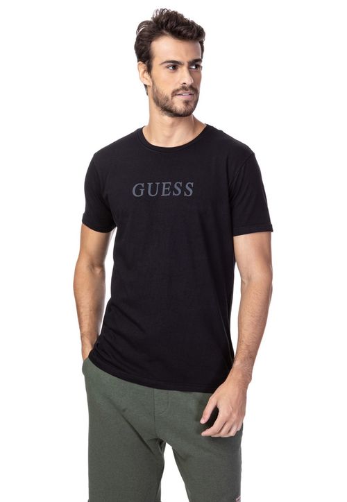 Camiseta Silk Relevo Guess Preto