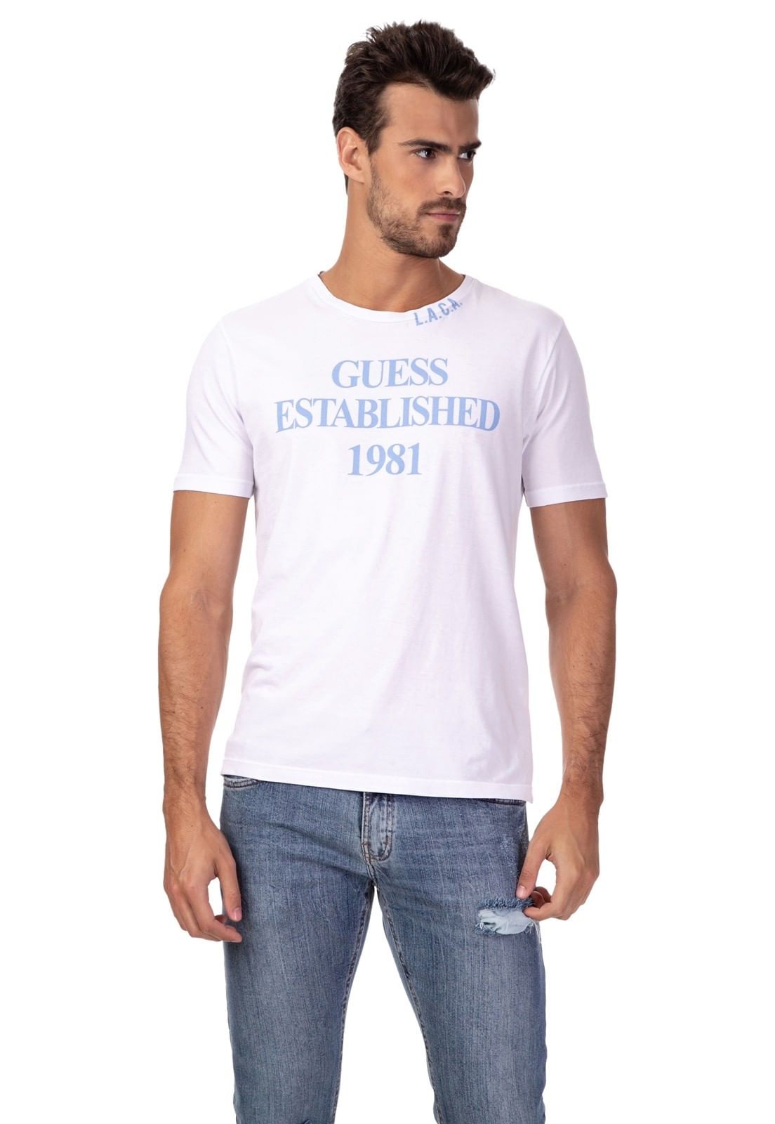 Camiseta Established 1981 Guess Branco