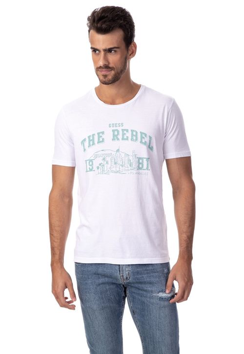 Camiseta Regular The Rebel Guess Branco