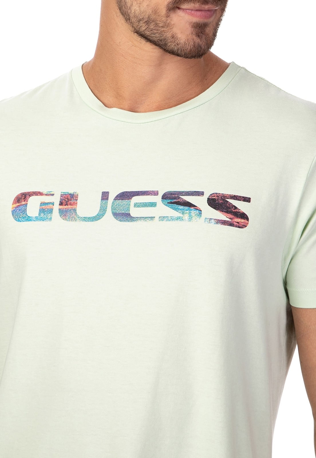 Camiseta Silk Paisagem Guess Branco - Imagem 3