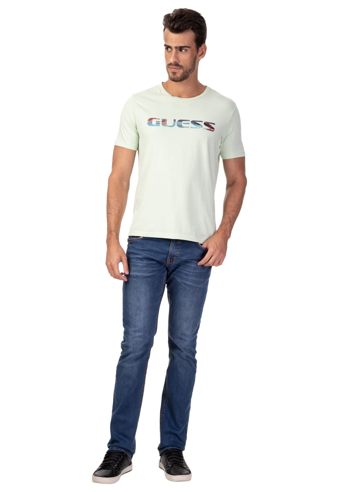 Camiseta Silk Paisagem Guess Branco - Imagem 14