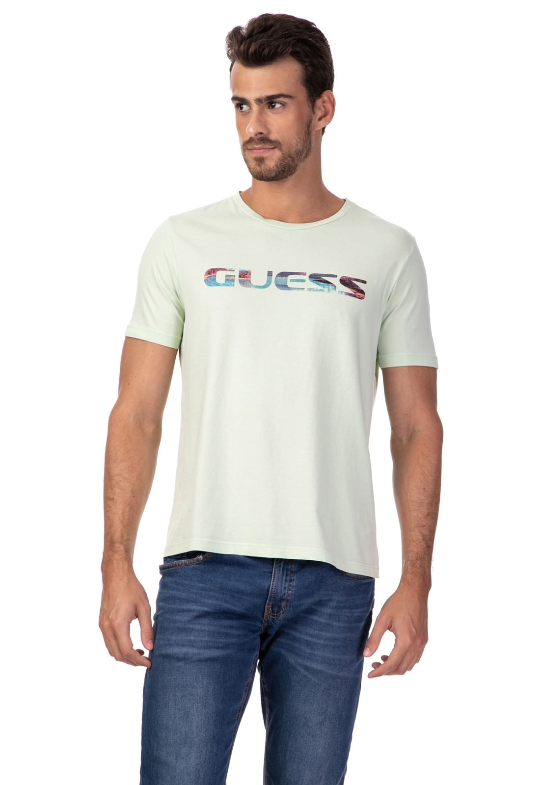 Camiseta Silk Paisagem Guess Branco - Imagem 17