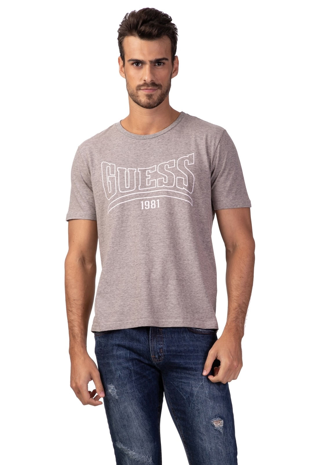 Camiseta Guess Silk 1981 Cinza