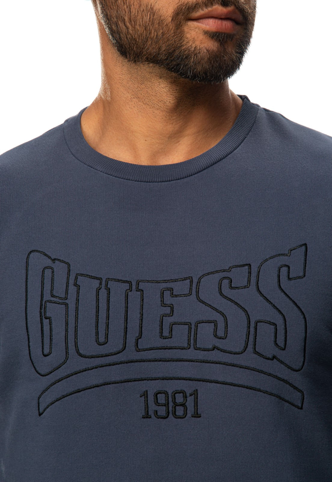 Blusa de Moletom Bordado Guess 1981 Azul - Imagem 7