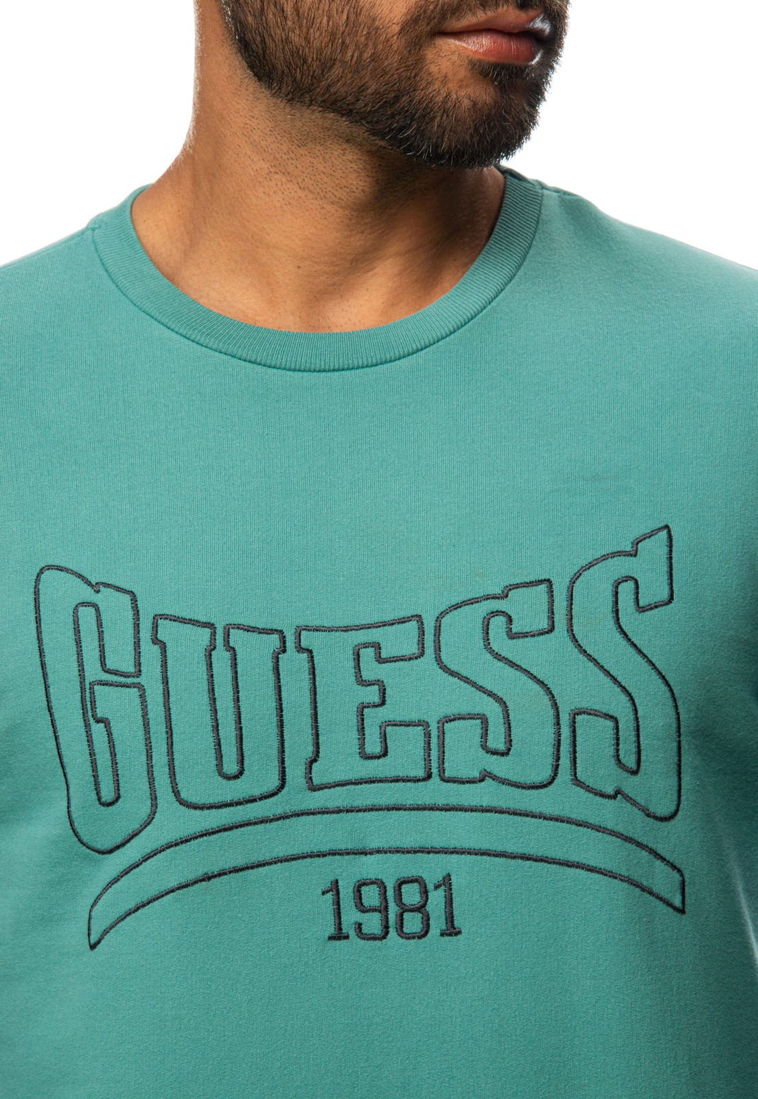 Blusa de Moletom Bordado Guess 1981 Verde Claro - Imagem 19