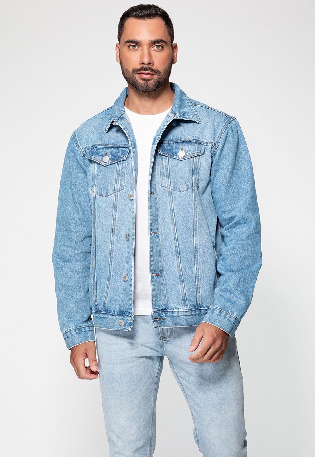 Jaqueta Jeans Guess Trucker Azul Claro - Imagem 25