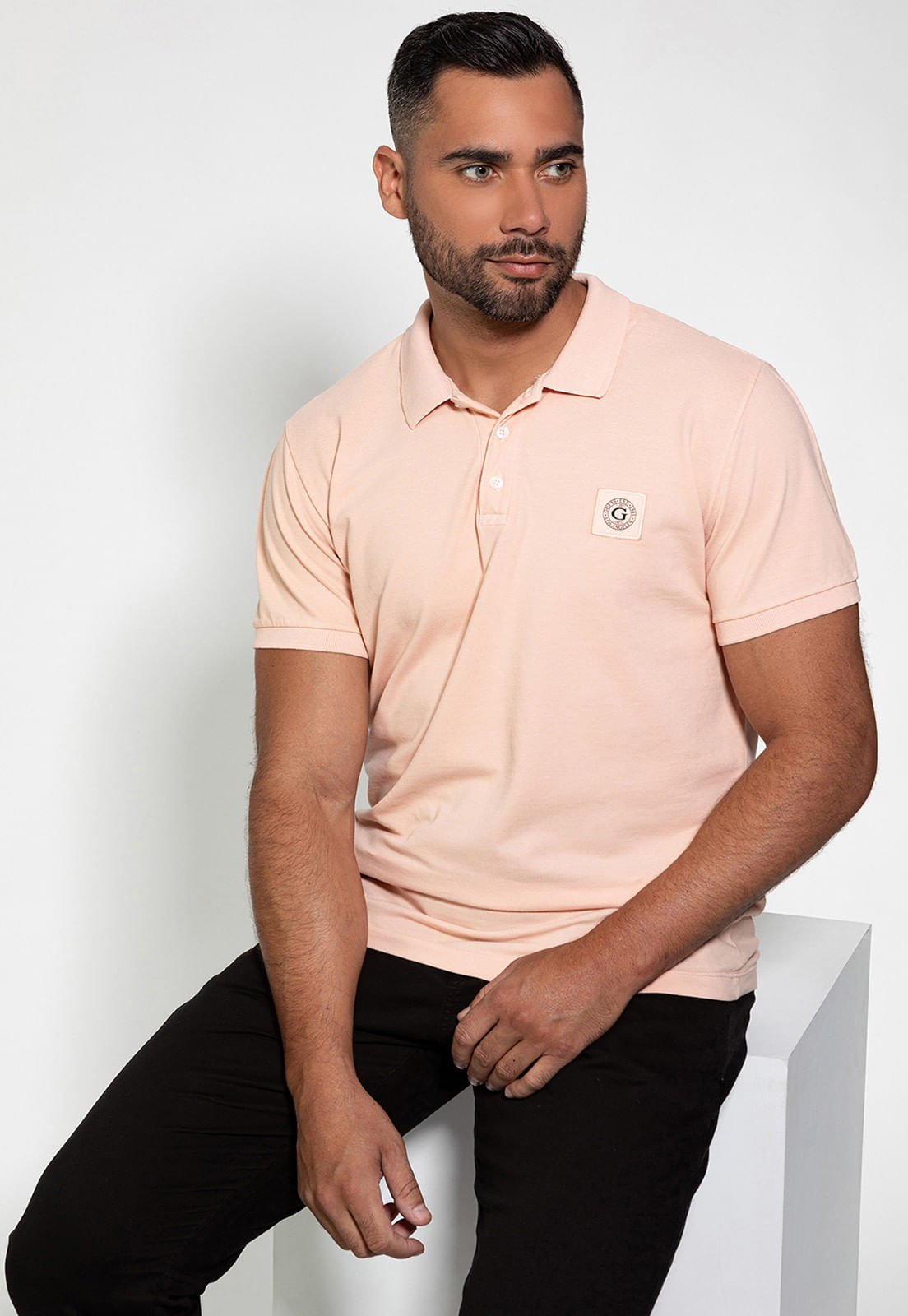 Camisa Polo Guess Patch Peq Guess Laranja Claro - Imagem 15