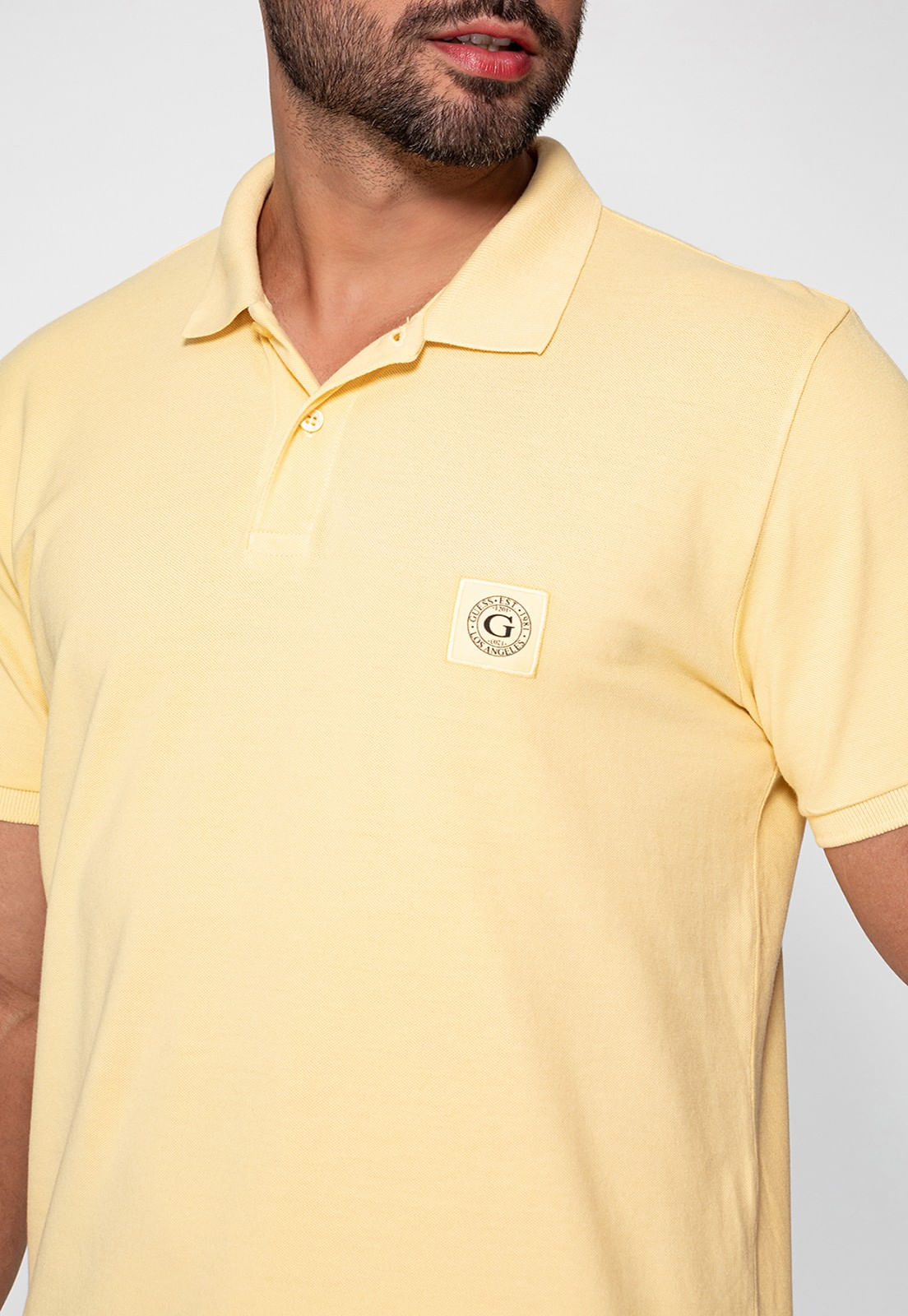 Camisa Polo Guess Patch Peq Guess Amarelo - Imagem 8