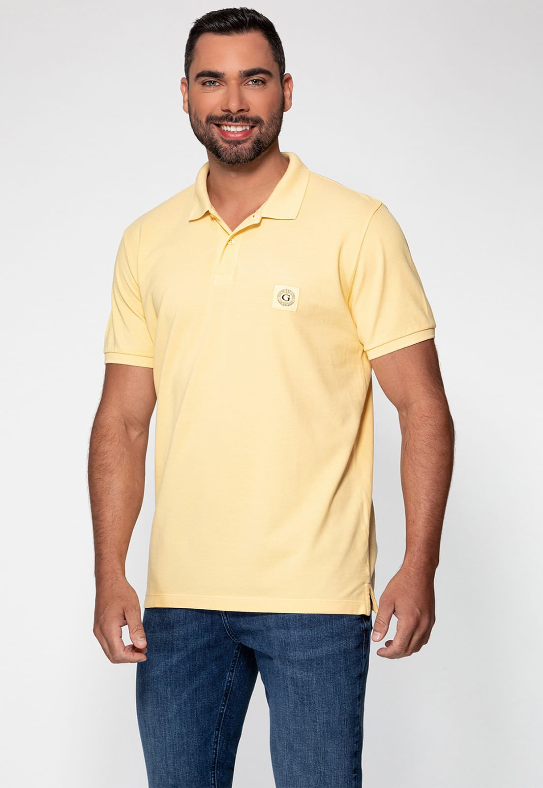 Camisa Polo Guess Patch Peq Guess Amarelo - Imagem 21
