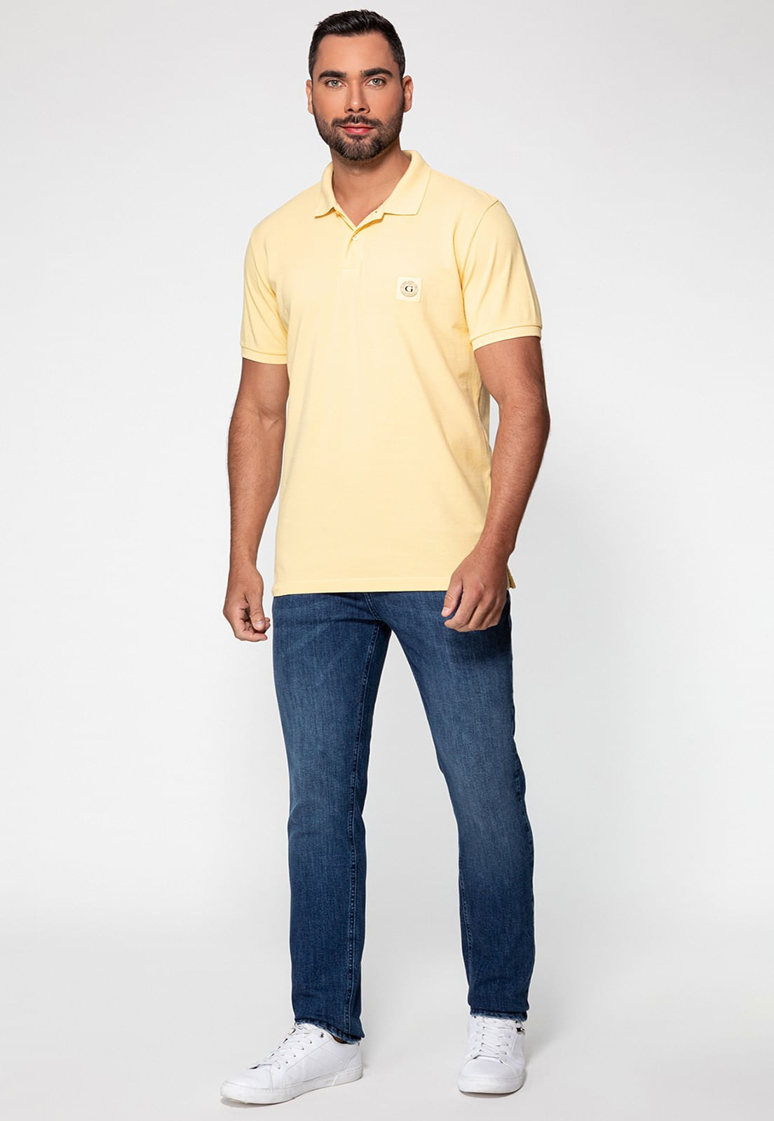 Camisa Polo Guess Patch Peq Guess Amarelo - Imagem 22