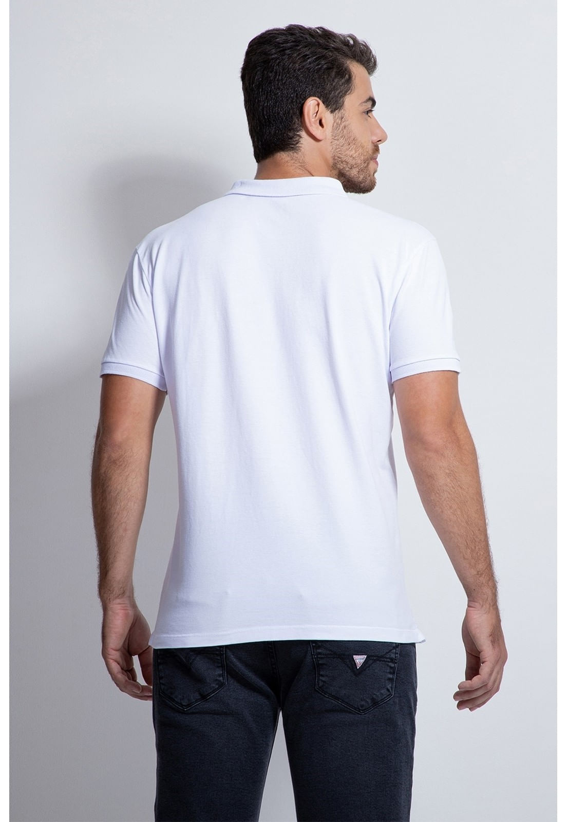 Camisa Polo Guess Patch Peq Guess Branco - Imagem 12