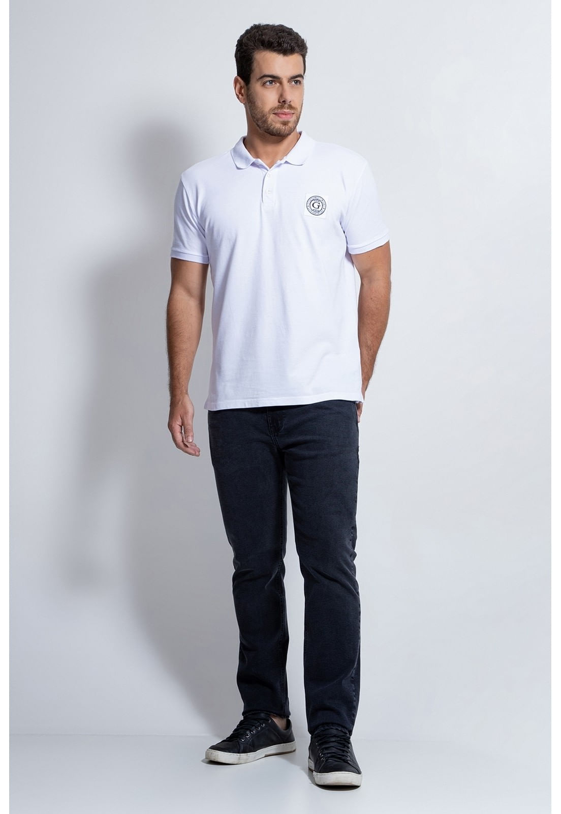 Camisa Polo Guess Patch Peq Guess Branco - Imagem 18