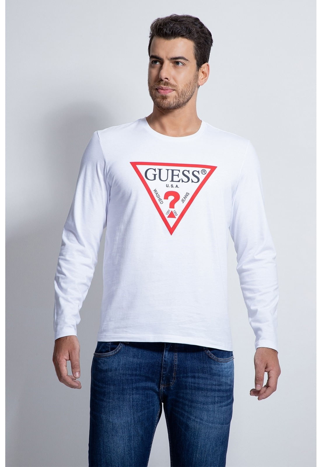 Camiseta Silk Craquelado Guess Branco