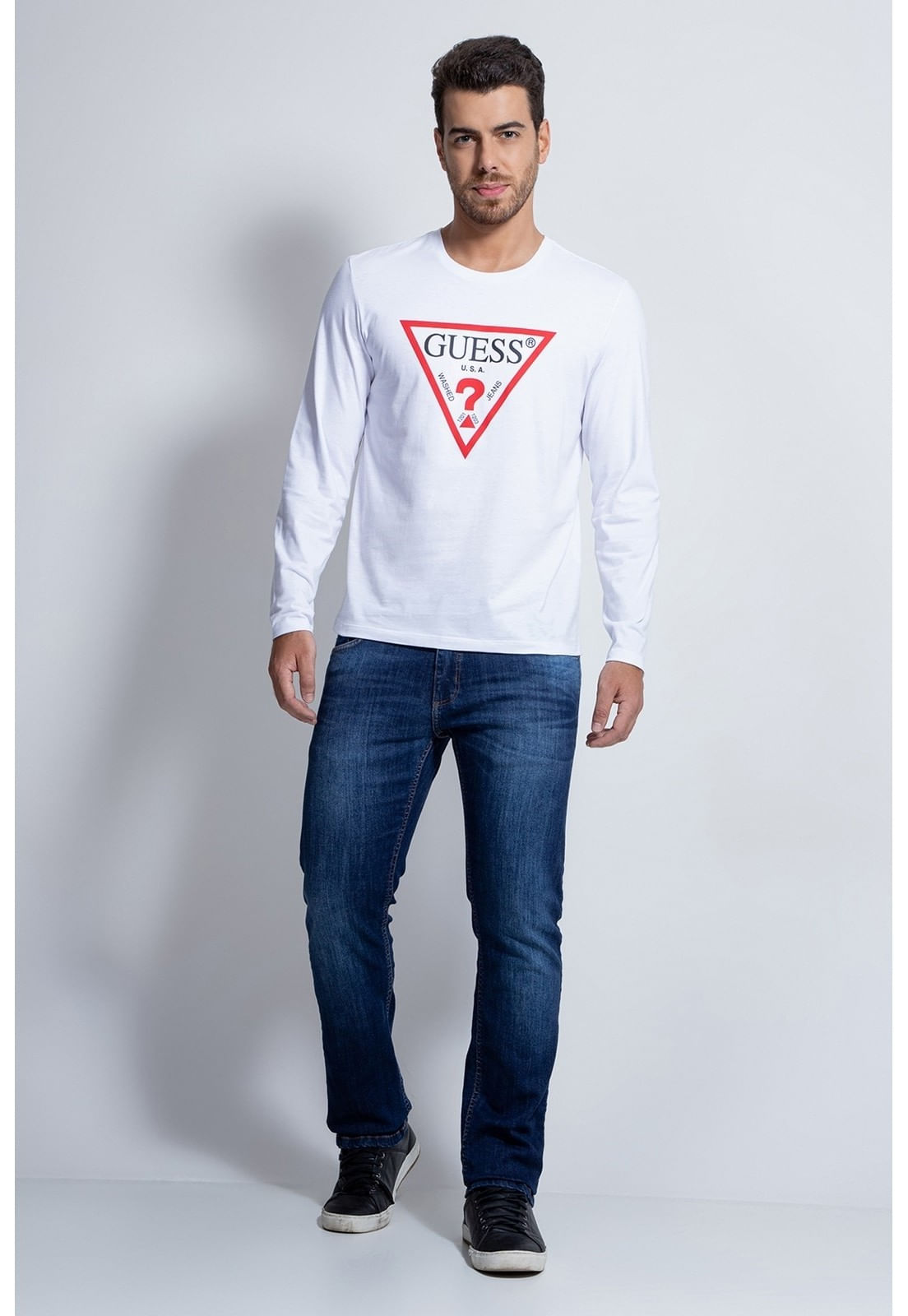 Camiseta Silk Craquelado Guess Branco - Imagem 10