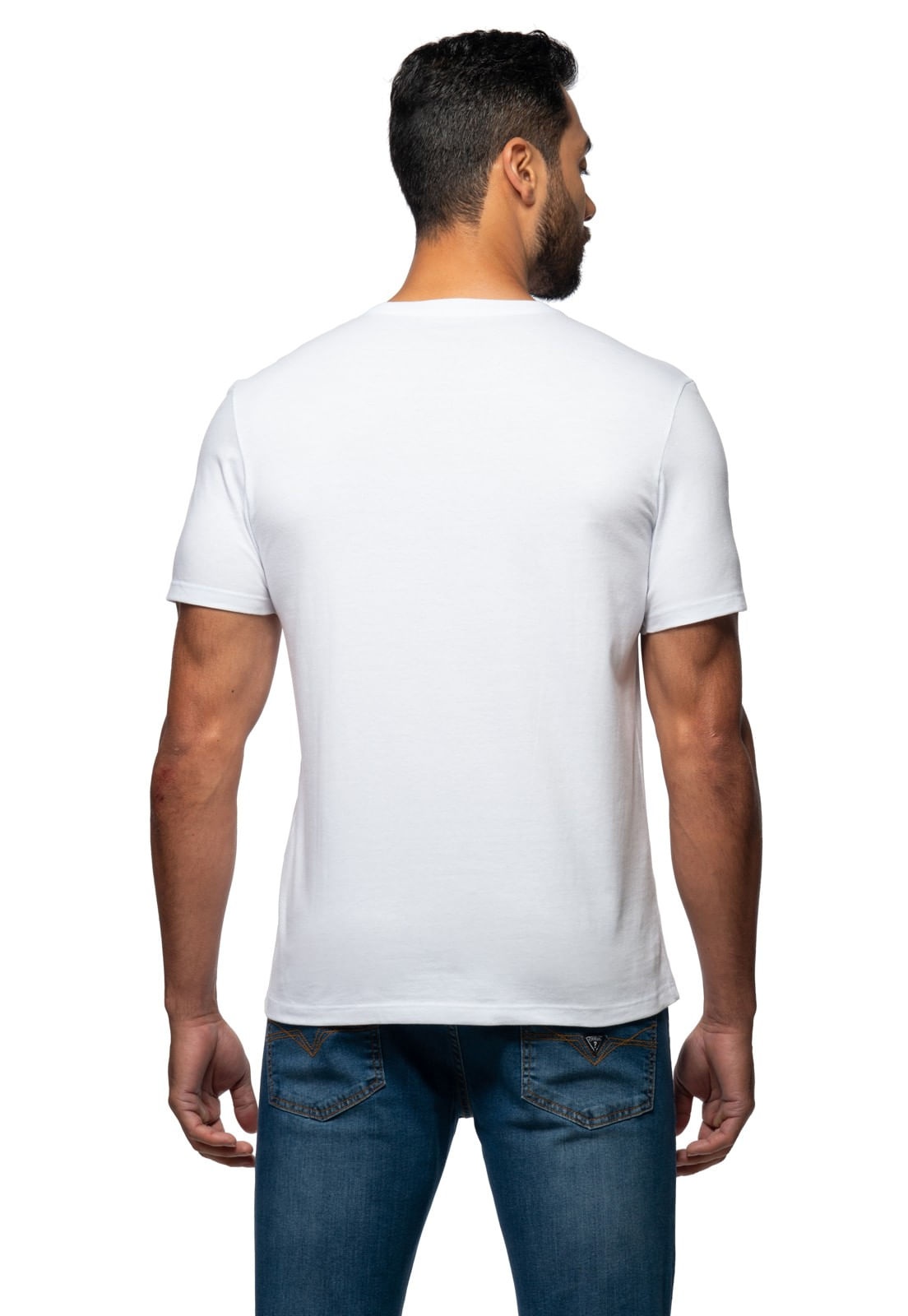Camiseta Triangulo Tradicional Guess Branco - Imagem 4
