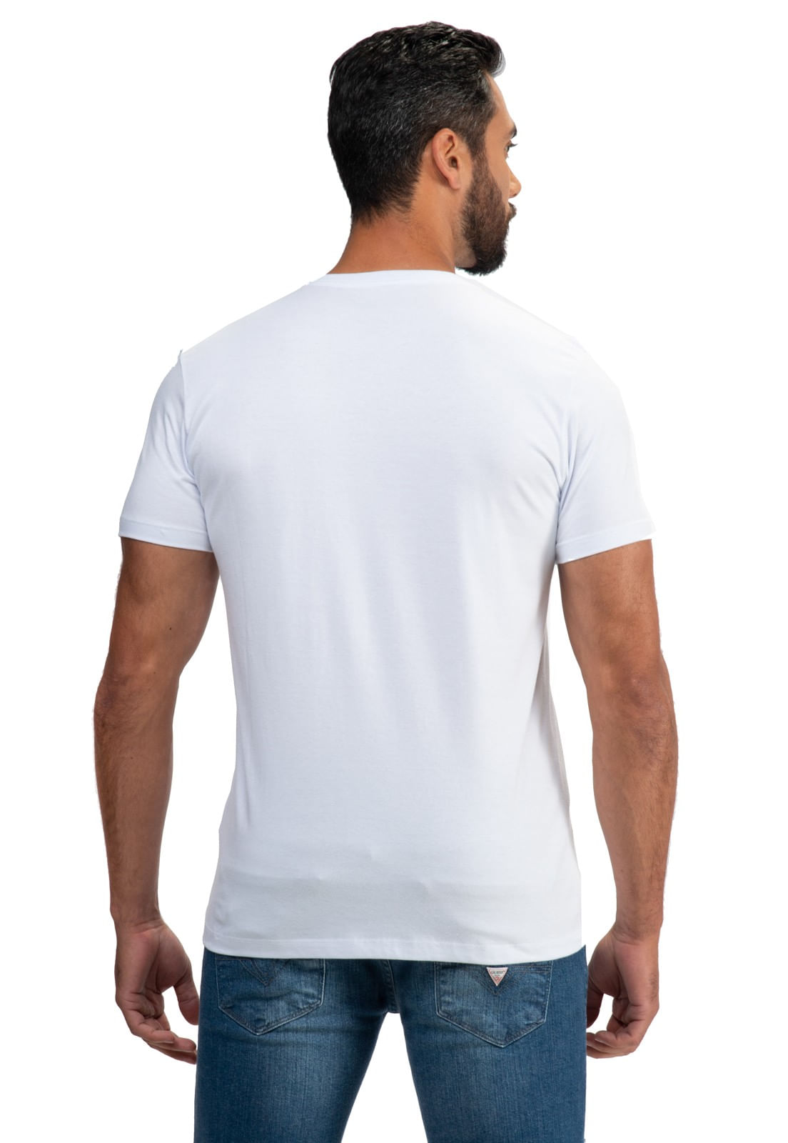 Camiseta Pride Logo Triangulo Guess Branco - Imagem 4