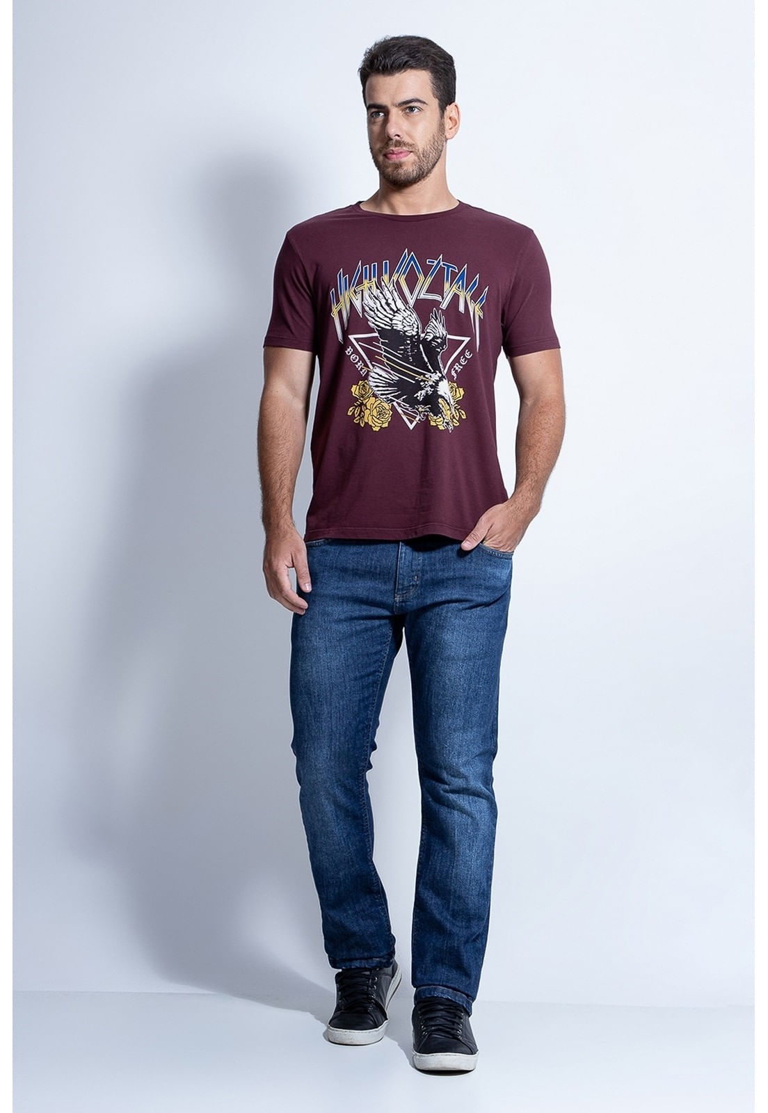 Camiseta Silk Águia Guess Vinho - Imagem 14