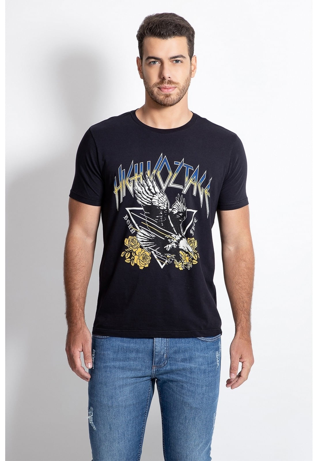 Camiseta Silk Águia Guess Preto