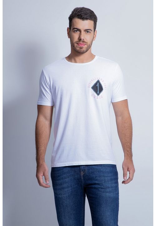 Camiseta Silk Costas Floresta Calif Guess Branco