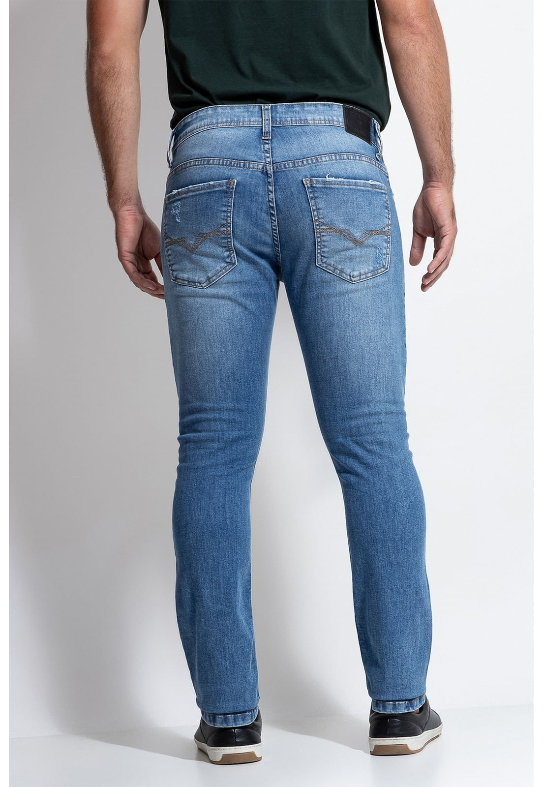 Calça Jeans Skinny Strong Stone Puídos Guess Azul Claro - Imagem 15