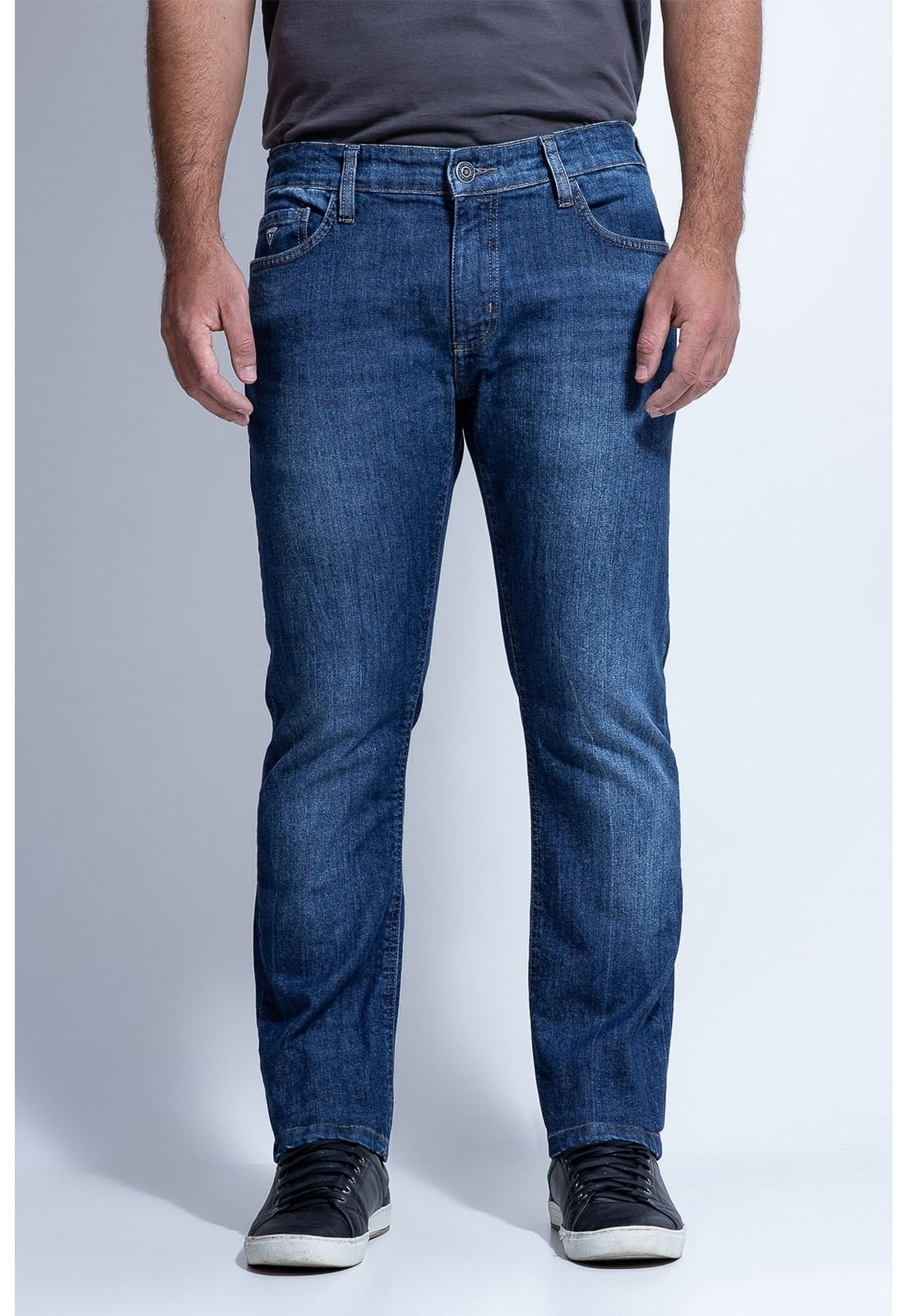 Calça Jeans Slim Straight Guess Azul Escuro - Imagem 16