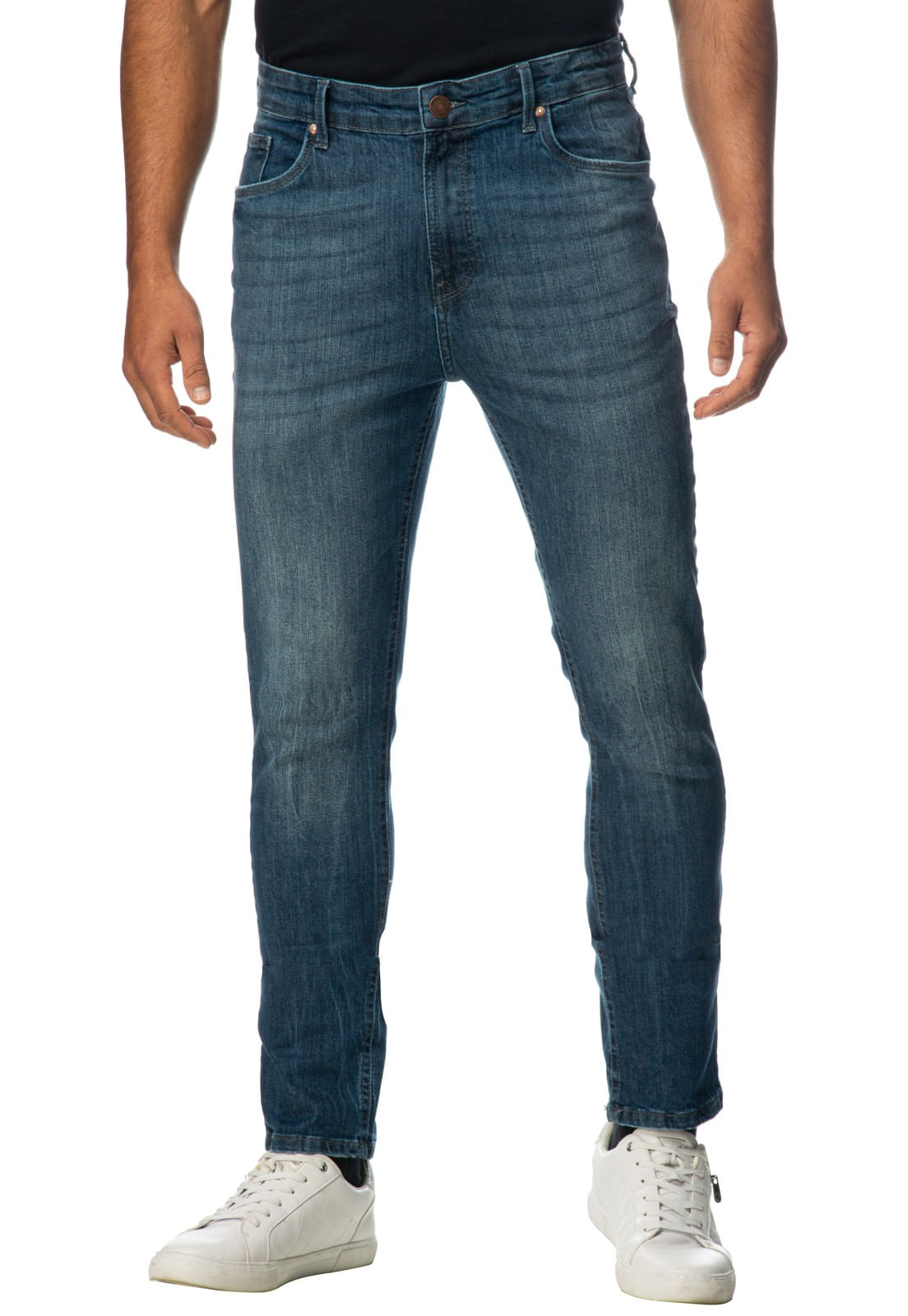 Calça Jeans Slim Tapered Guess Azul