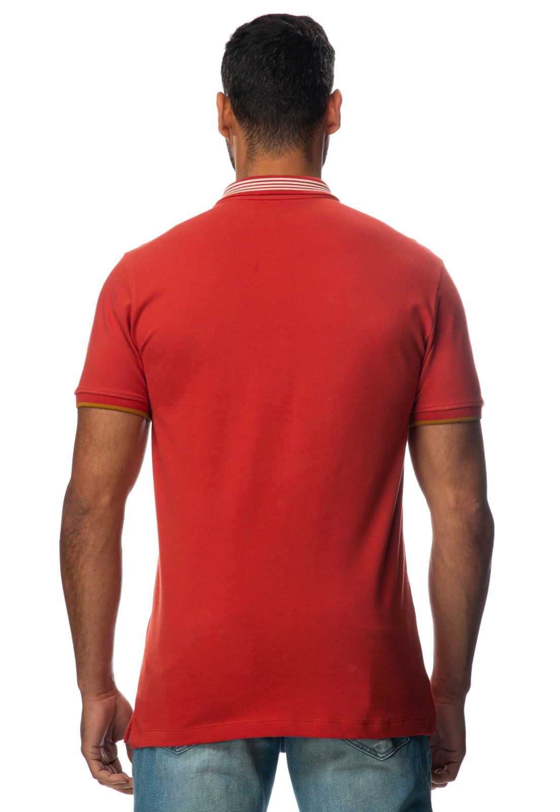 Camisa Polo Friso Gola Guess Vermelho - Imagem 12