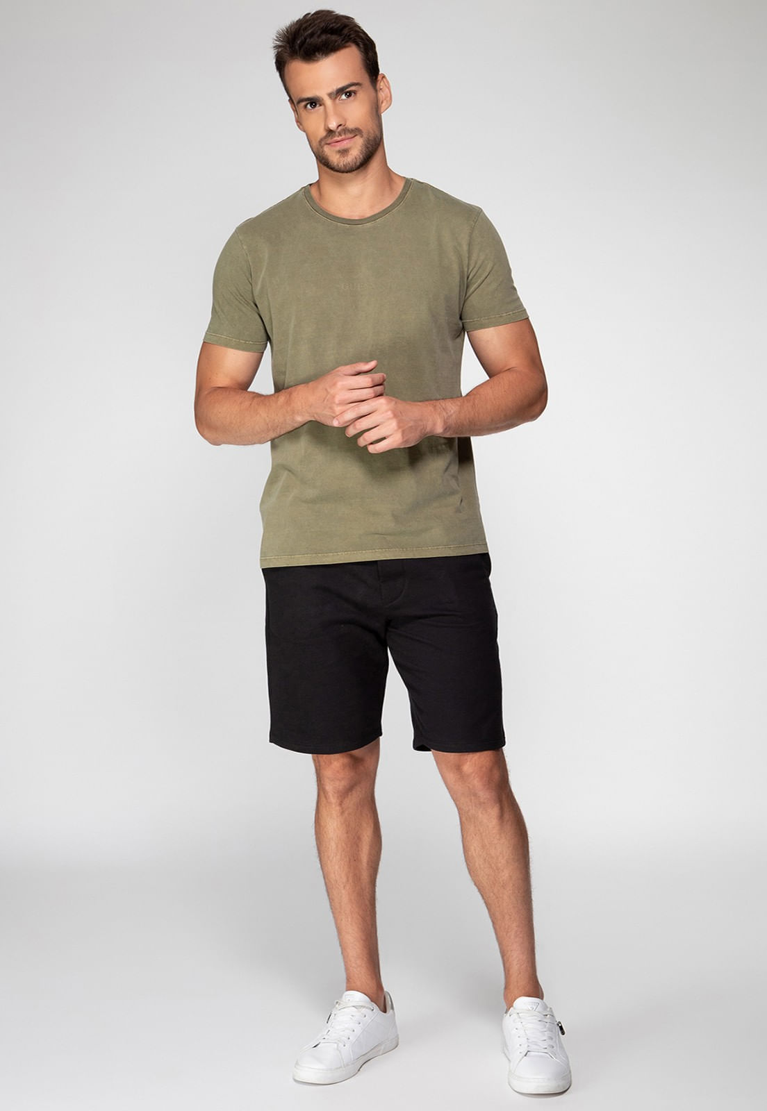 Camiseta Guess Silk Laser Estonada Verde Escuro - Imagem 2