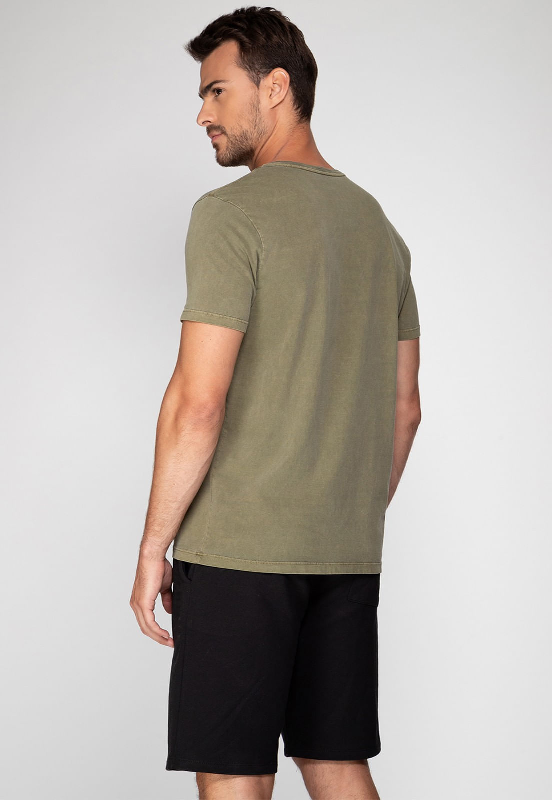 Camiseta Guess Silk Laser Estonada Verde Escuro - Imagem 14