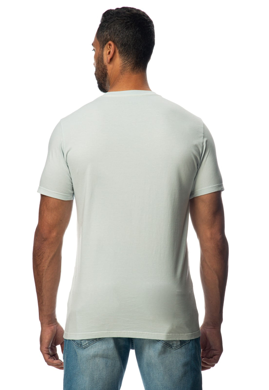 Camiseta Guess Silk Laser Estonada Azul Claro - Imagem 16