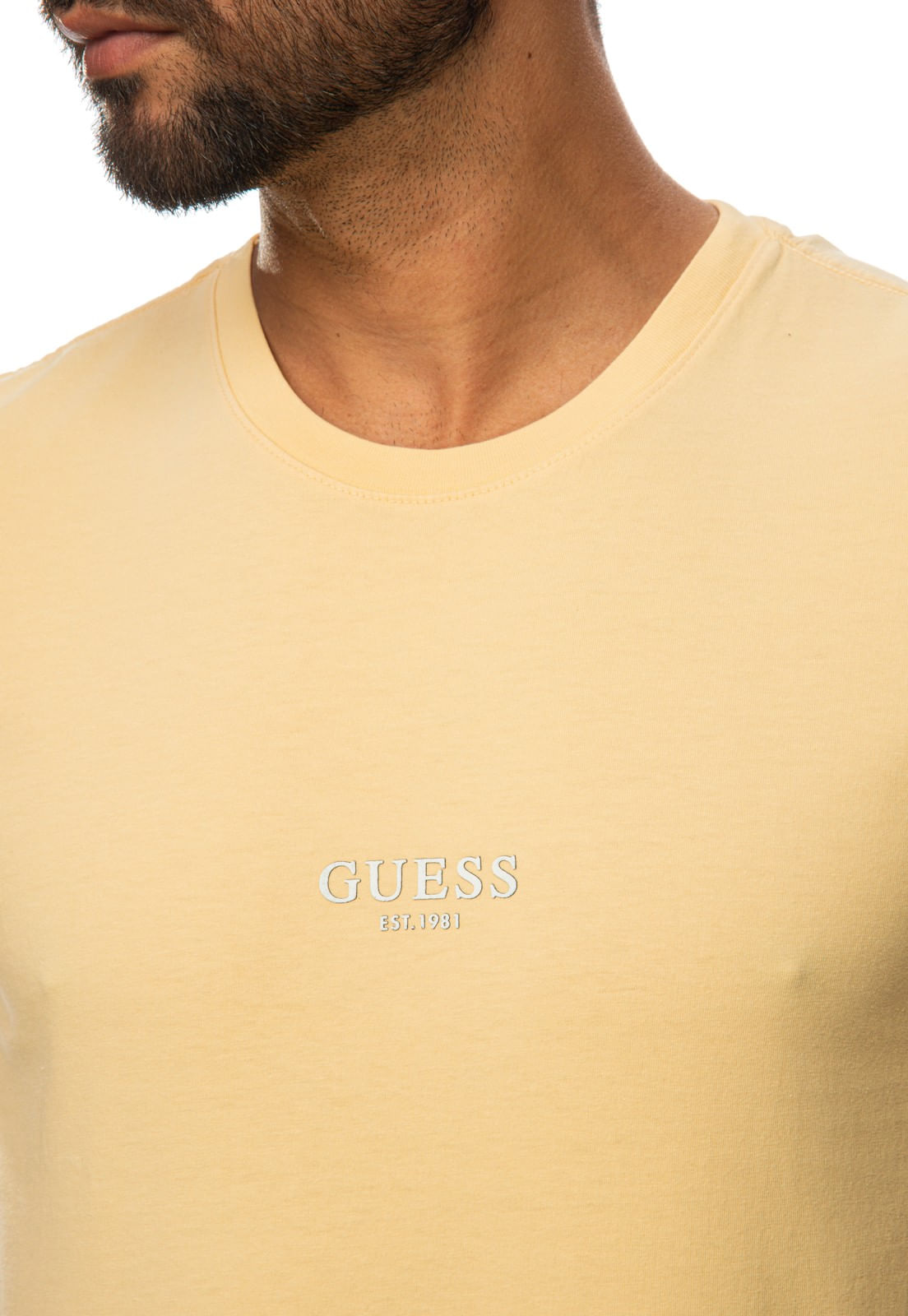 Camiseta Guess Silk Laser Estonada Amarelo - Imagem 3