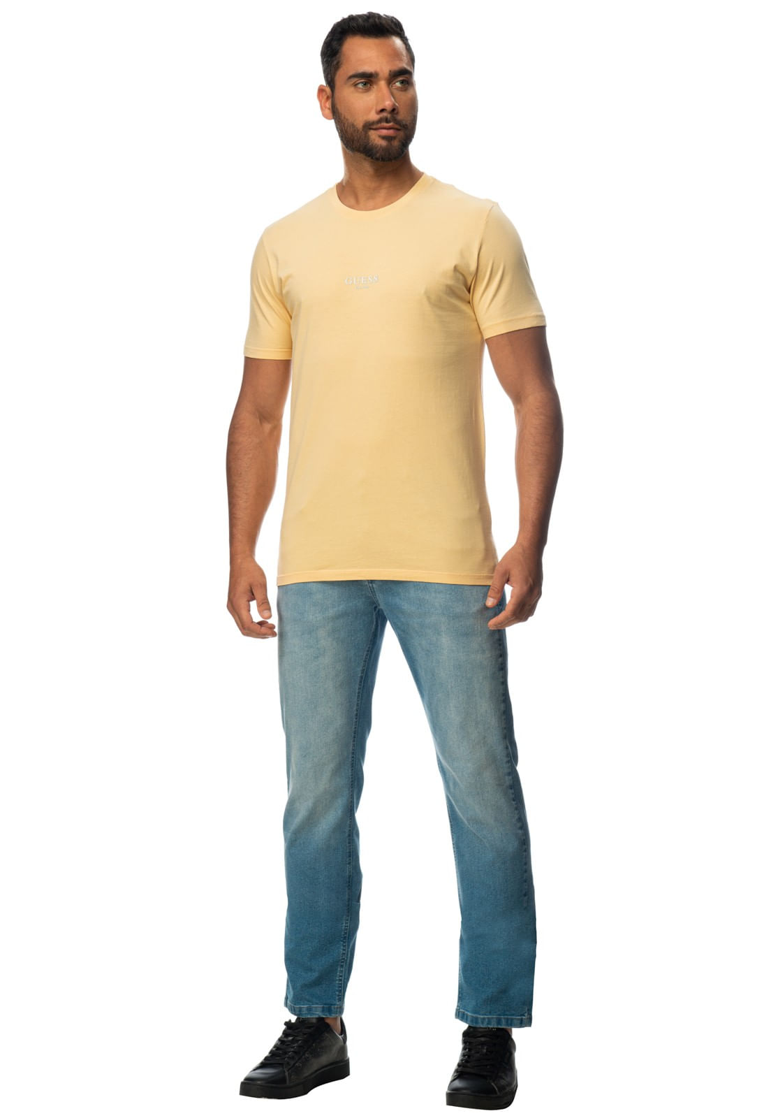 Camiseta Guess Silk Laser Estonada Amarelo - Imagem 18