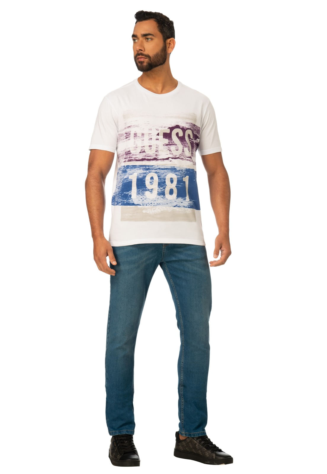 Camiseta Guess 1981 Estampada Branco - Imagem 6