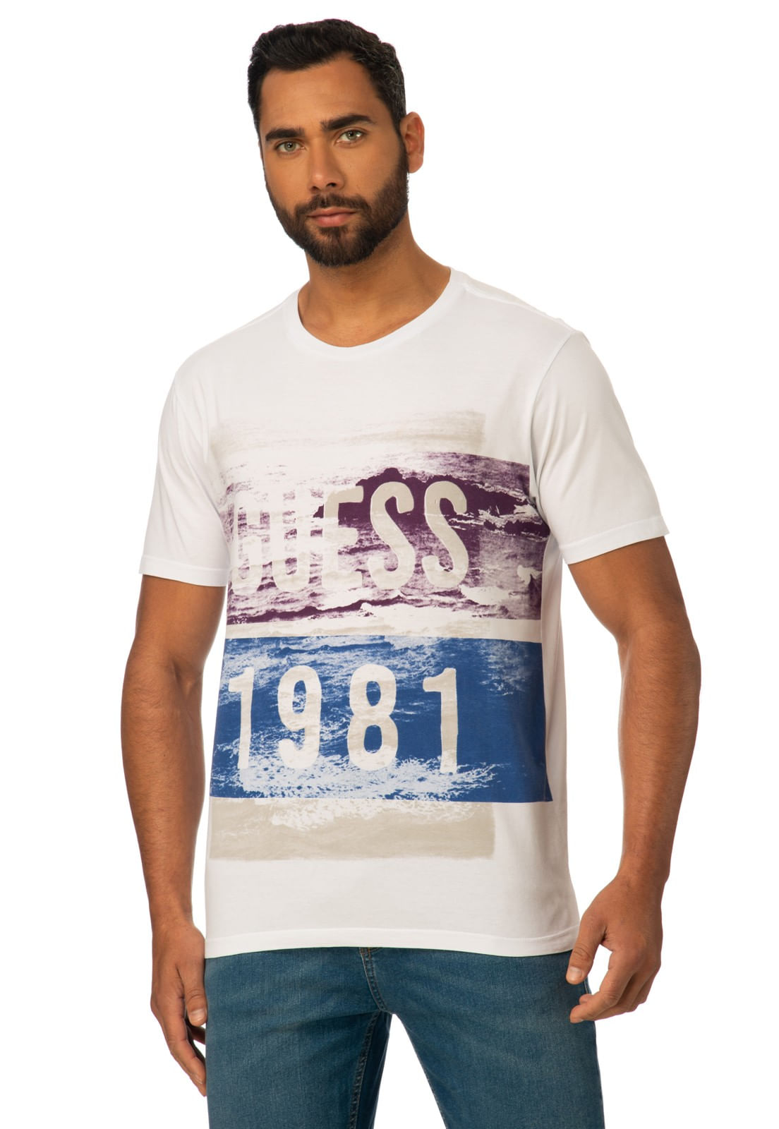 Camiseta Guess 1981 Estampada Branco - Imagem 13