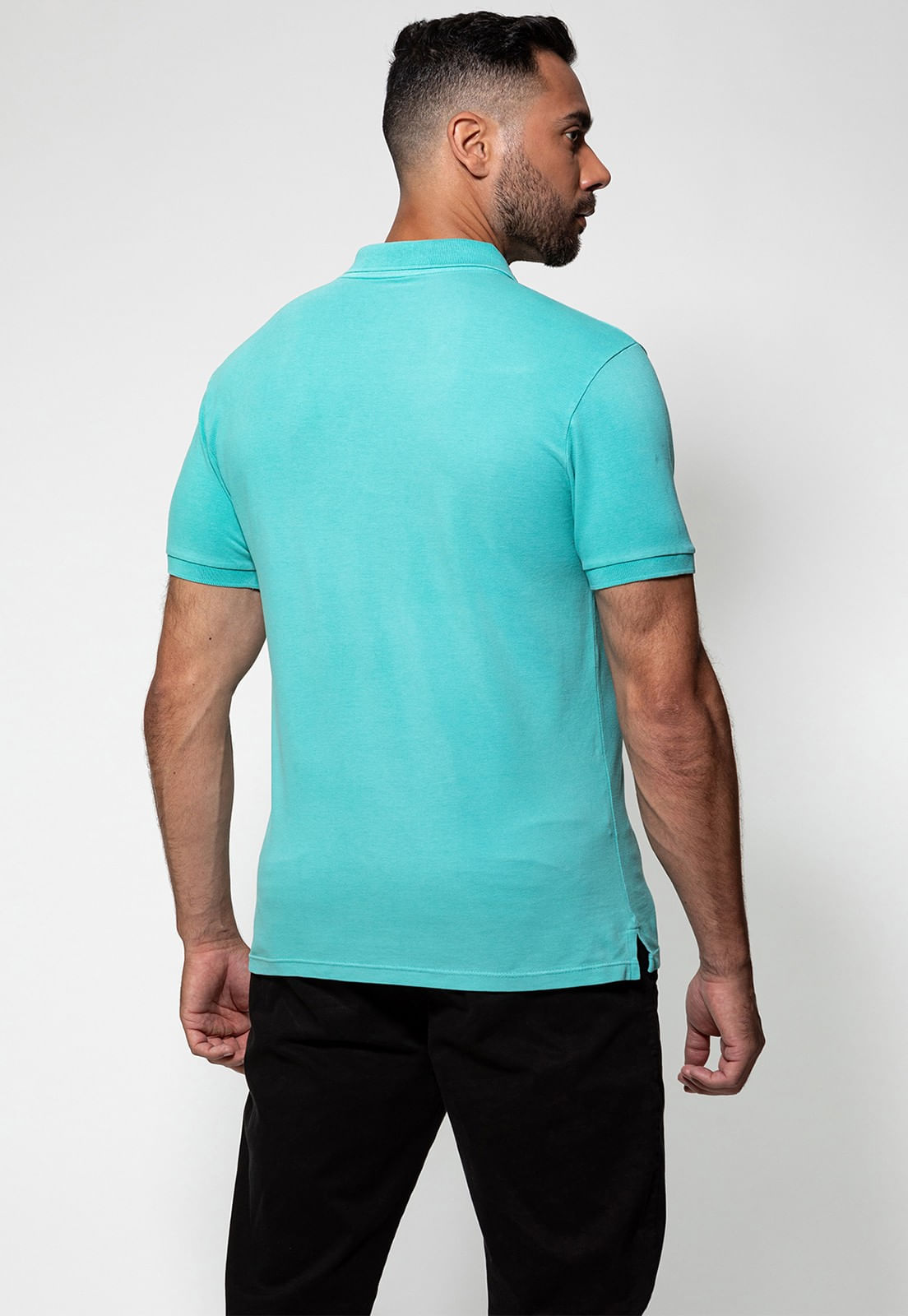 Camisa Polo Bordado Guess Azul Celeste - Imagem 24