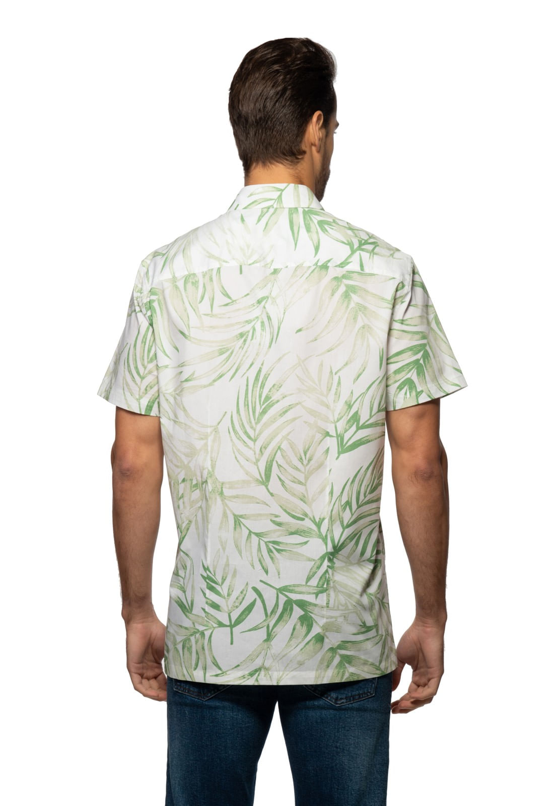 Camisa Manga Curta Folhagem Guess Branco - Imagem 20