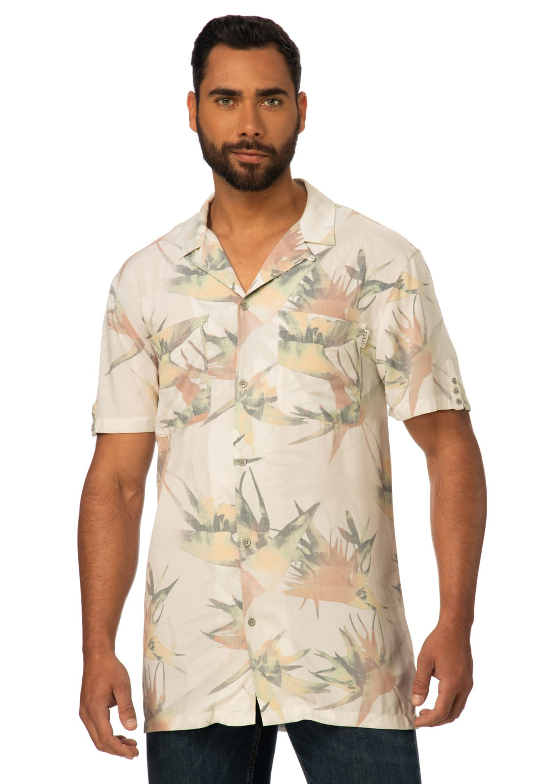 Camisa Manga Curta Flor Guess Sterlizia Flower - Imagem 17