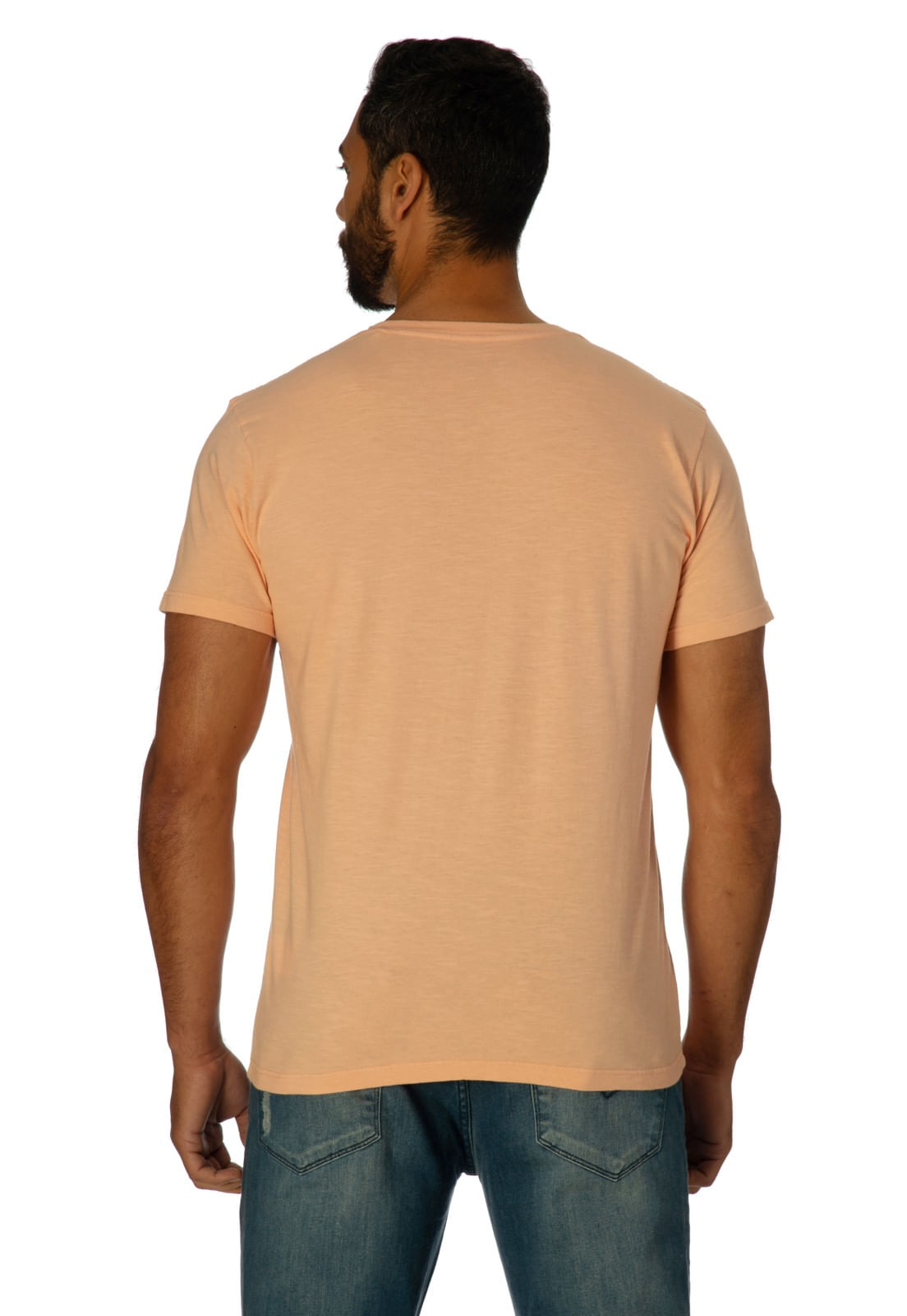 Camiseta Bordado Manuscrito Pequeno Laranja Claro - Imagem 12