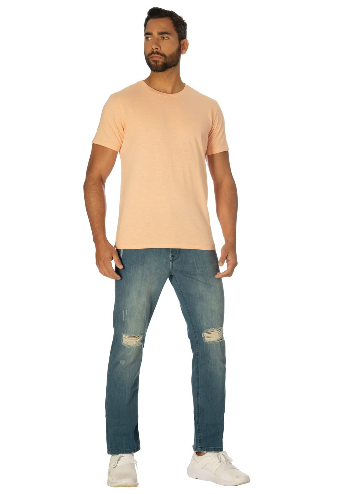 Camiseta Bordado Manuscrito Pequeno Laranja Claro - Imagem 14