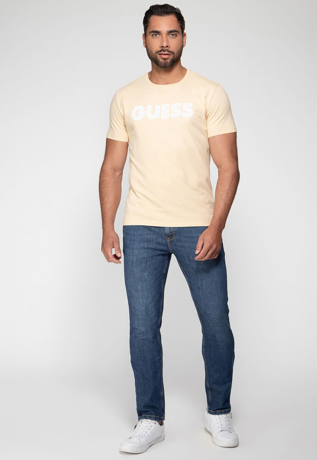 Camiseta Silk Guess Emborrachado Amarelo - Imagem 6