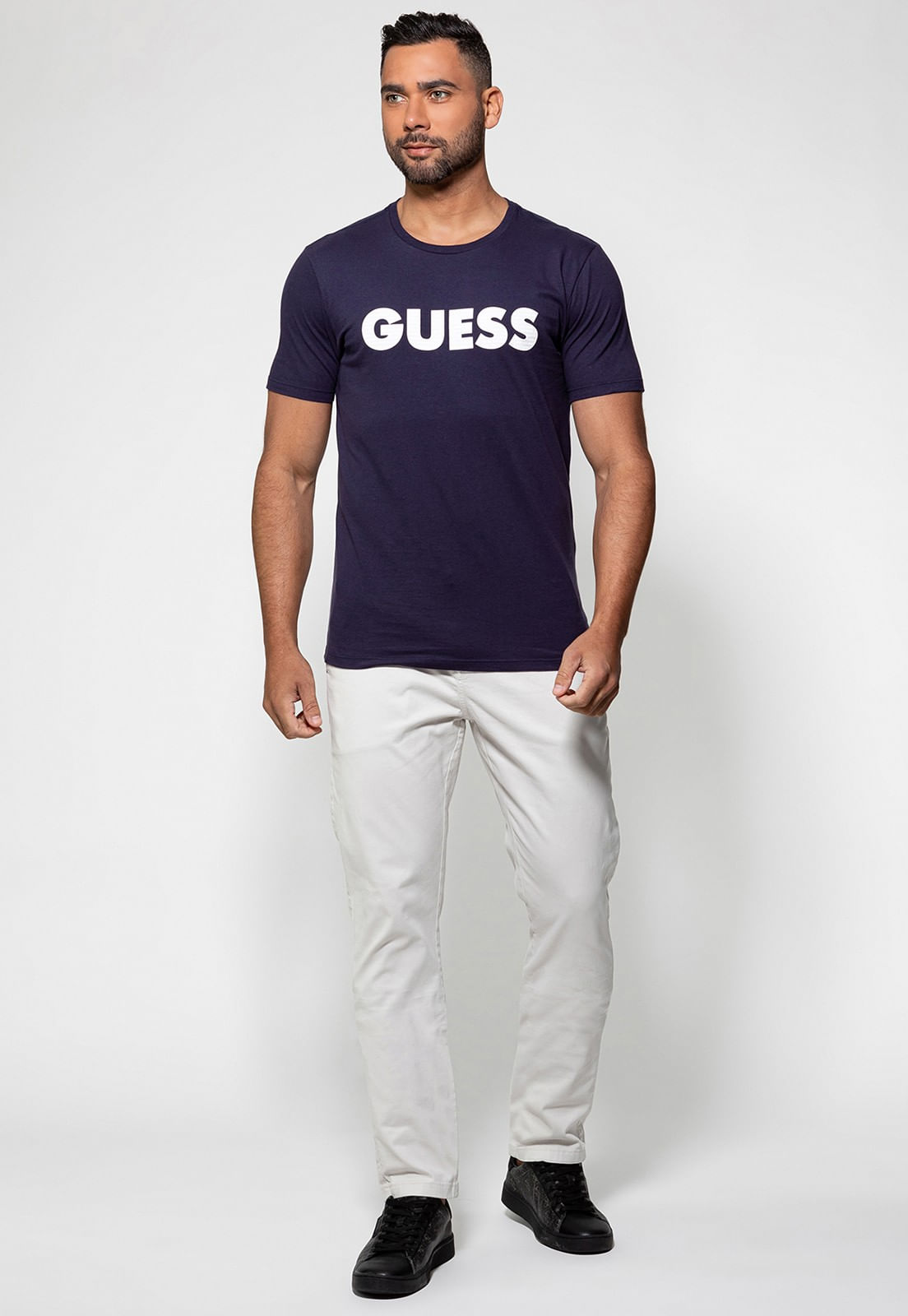 Camiseta Silk Guess Emborrachado Azul Escuro - Imagem 2