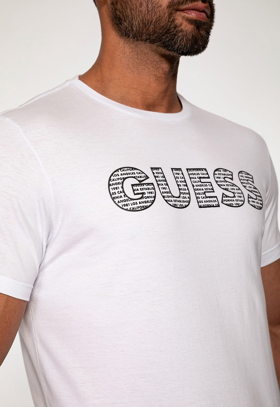 Camiseta Silk Guess Emborrachado Branco - Imagem 8