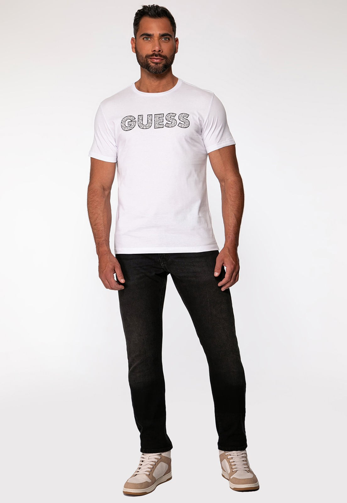 Camiseta Silk Guess Emborrachado Branco - Imagem 17